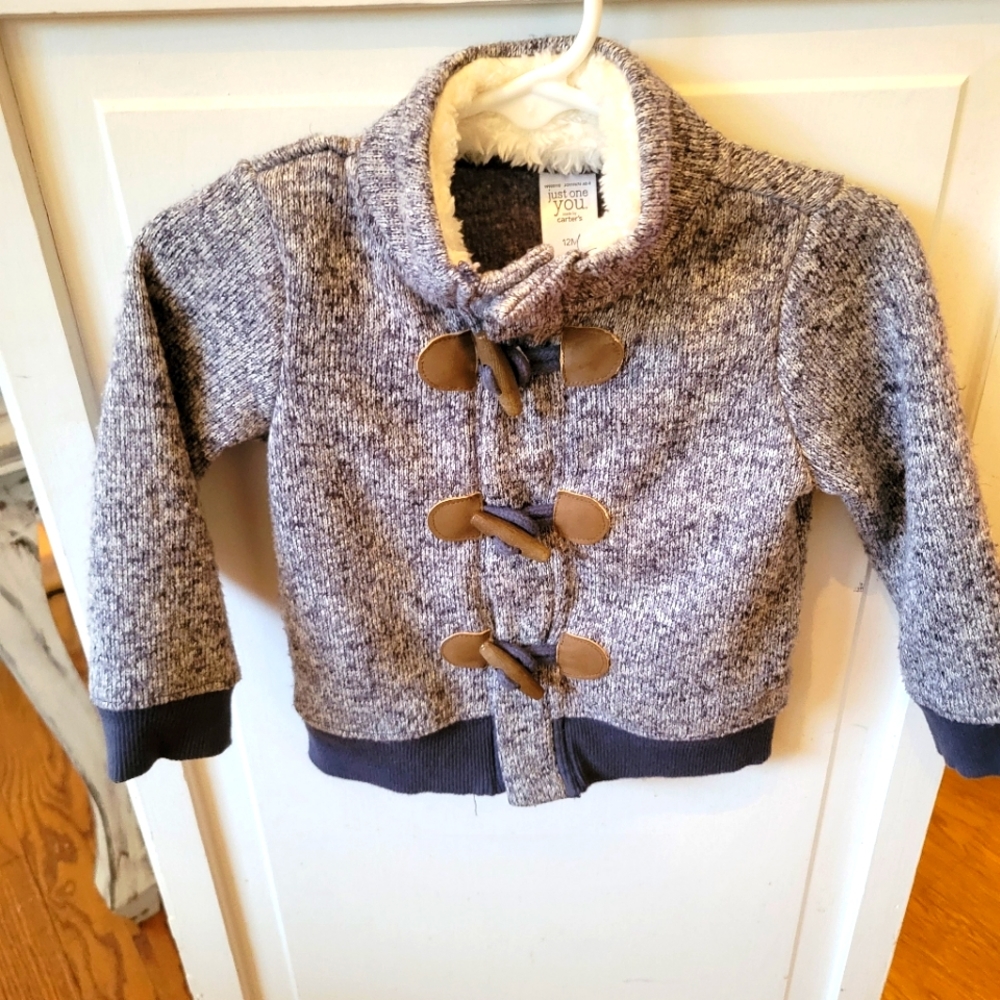 Size 12 months navy blend jacket with nehru collar.